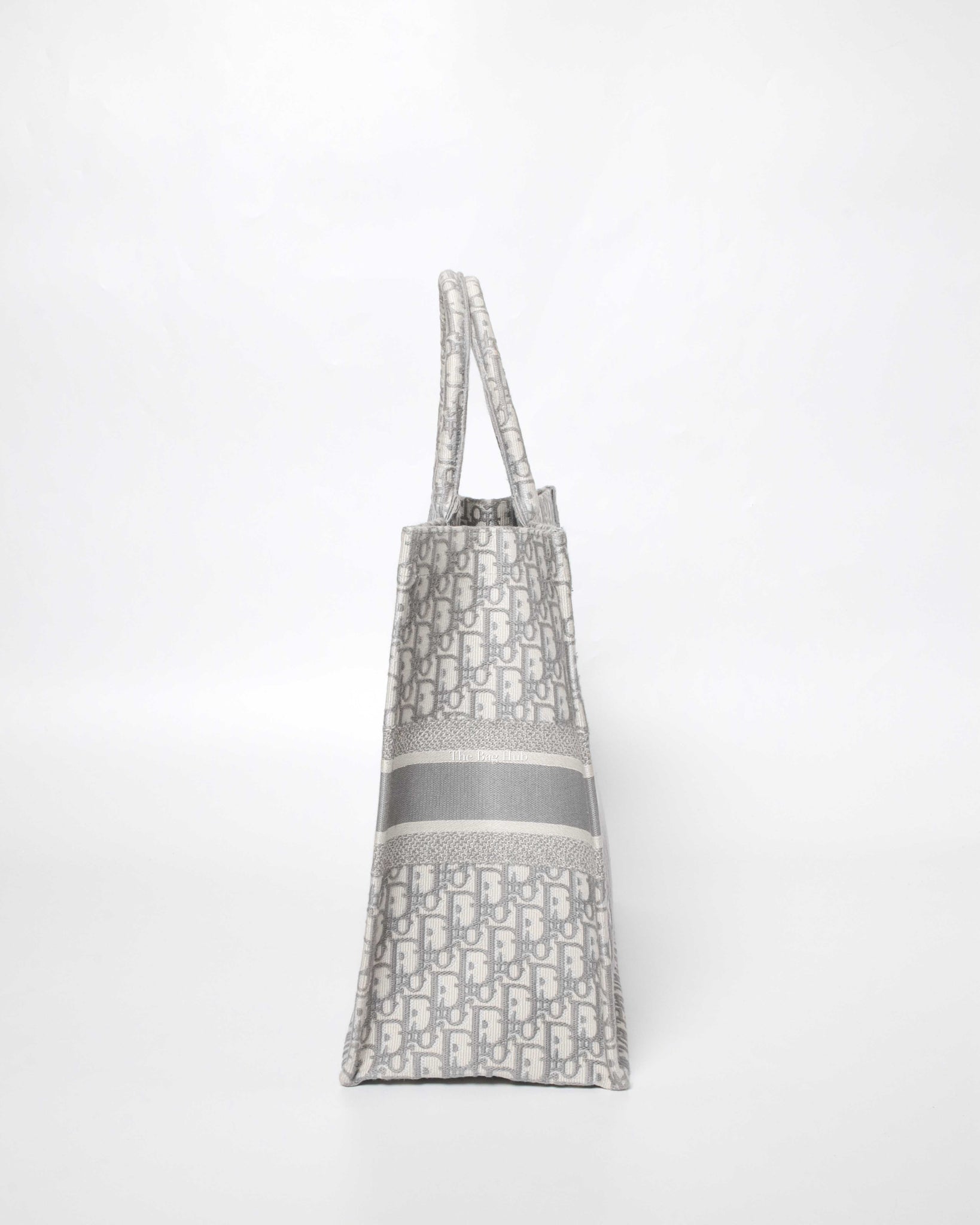 Christian Dior Gray Dior Oblique Embroidery Large Book Tote
