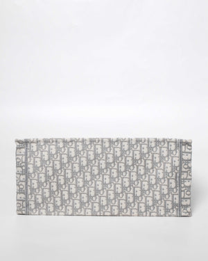 Christian Dior Gray Dior Oblique Embroidery Large Book Tote