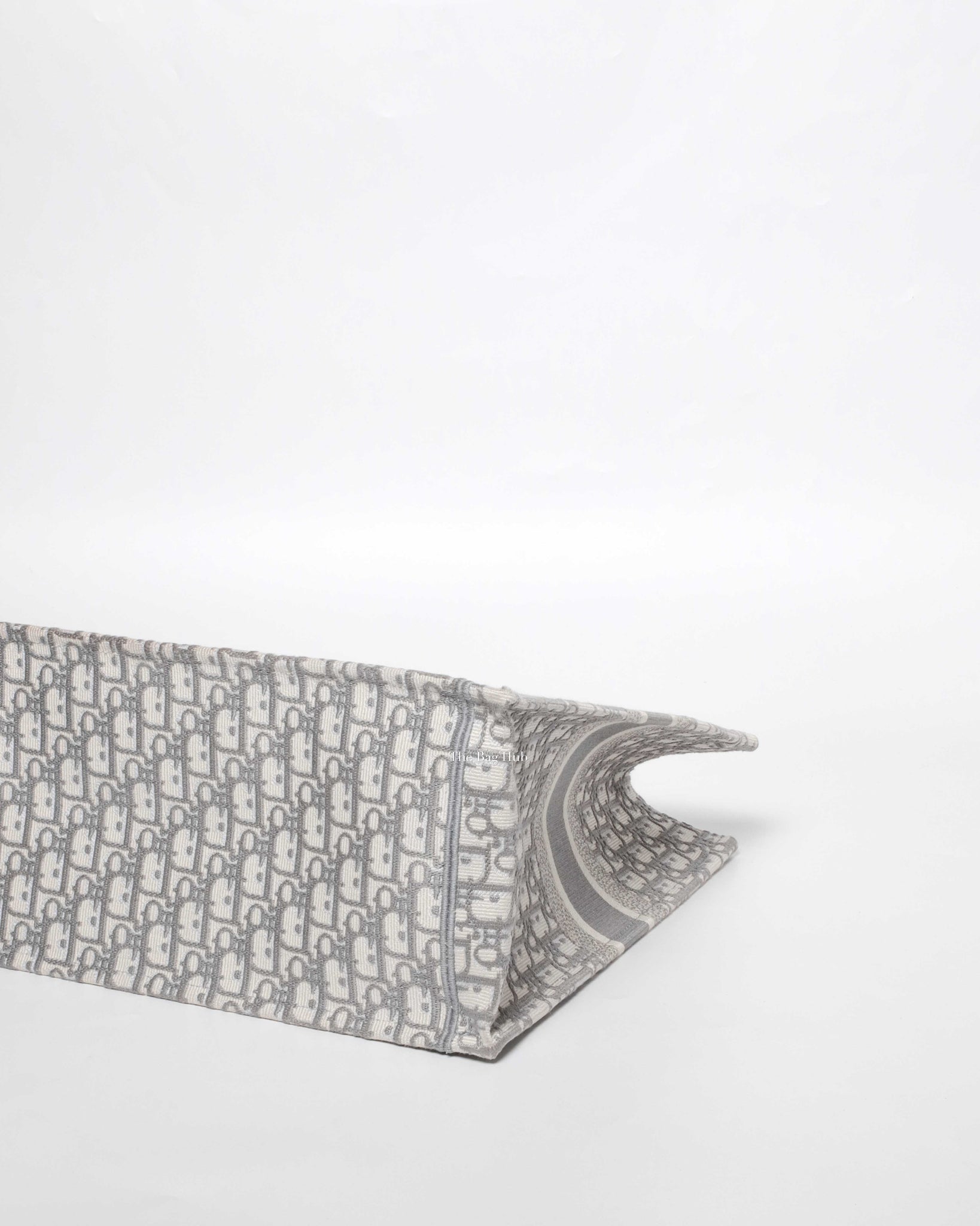 Christian Dior Gray Dior Oblique Embroidery Large Book Tote