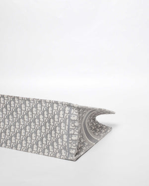 Christian Dior Gray Dior Oblique Embroidery Large Book Tote