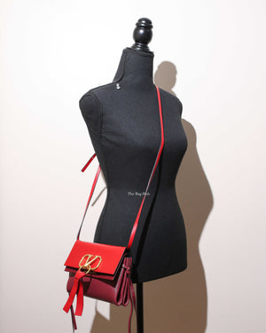 Valentino Red V Ring Crossbody Bag