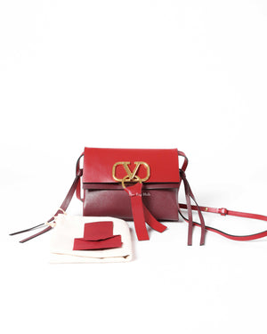 Valentino Red V Ring Crossbody Bag