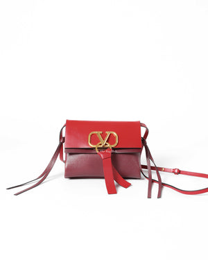 Valentino Red V Ring Crossbody Bag