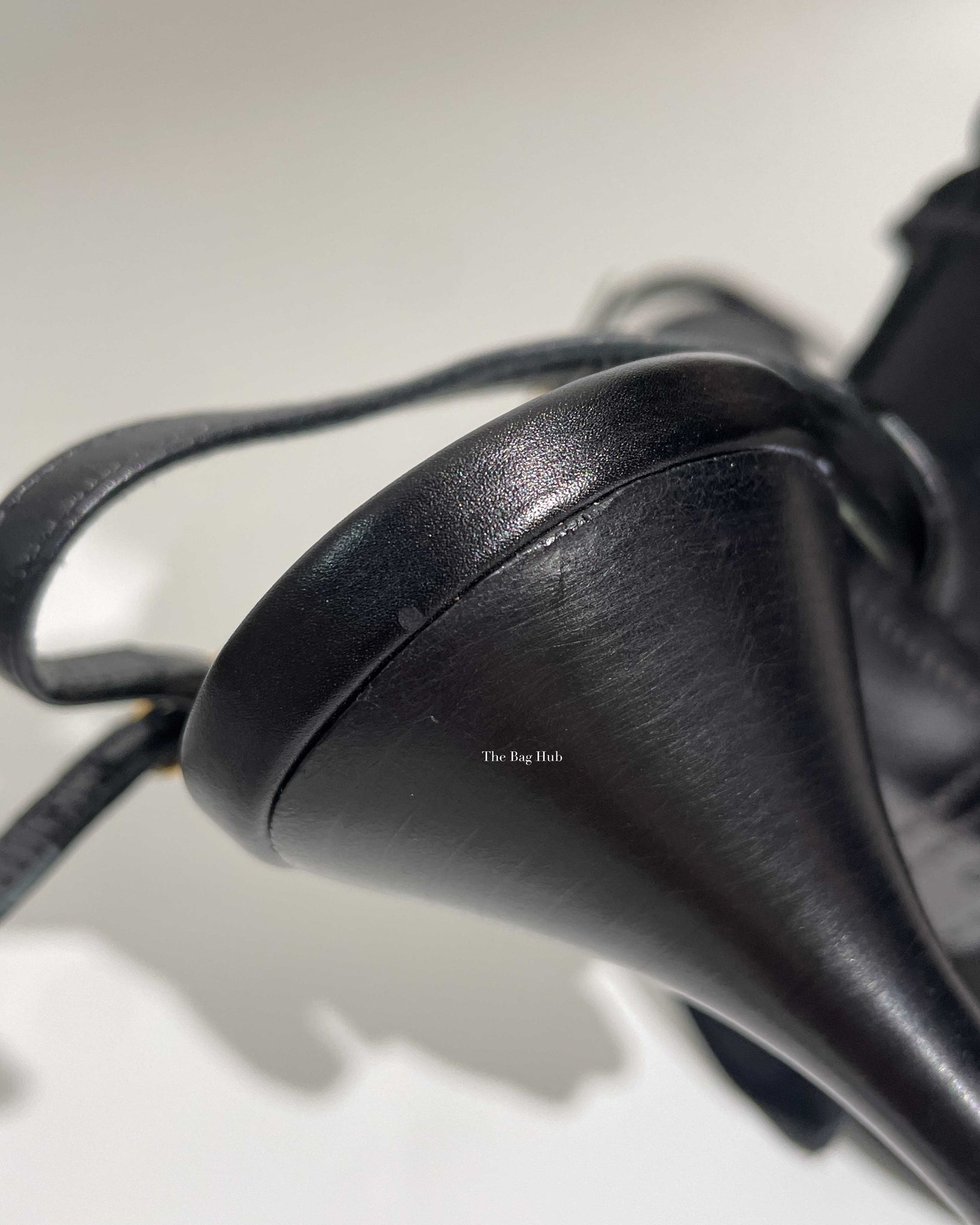 Hermes Black Leather Night 70 Slingback Sandals Size 36