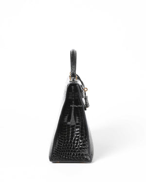 Hermes Black Crocodile Kelly 32 Bag