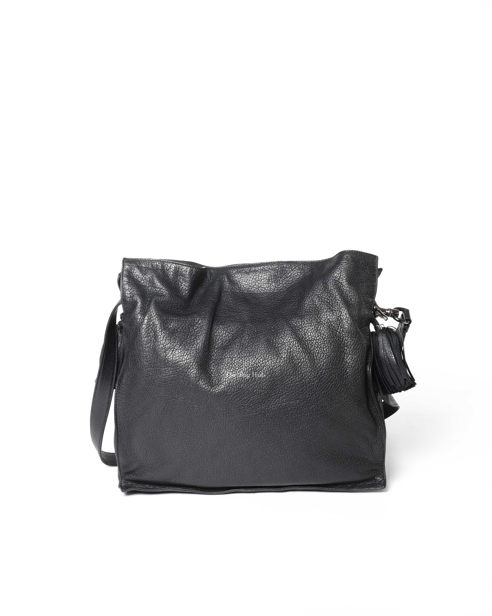 Loewe Black Grained Leather Flamenco Tassel Bag OS-3