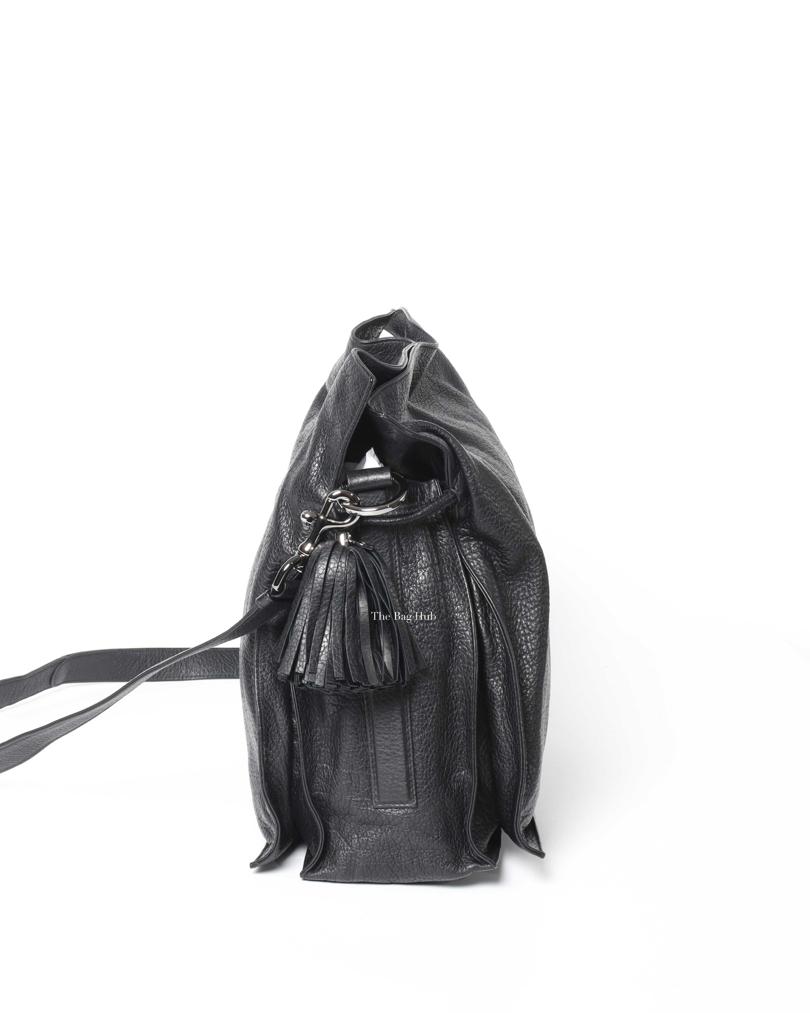 Loewe Black Grained Leather Flamenco Tassel Bag OS-4