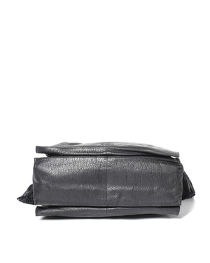 Loewe Black Grained Leather Flamenco Tassel Bag OS-6