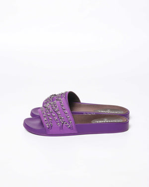 Chanel Purple Chain Slides Size 42