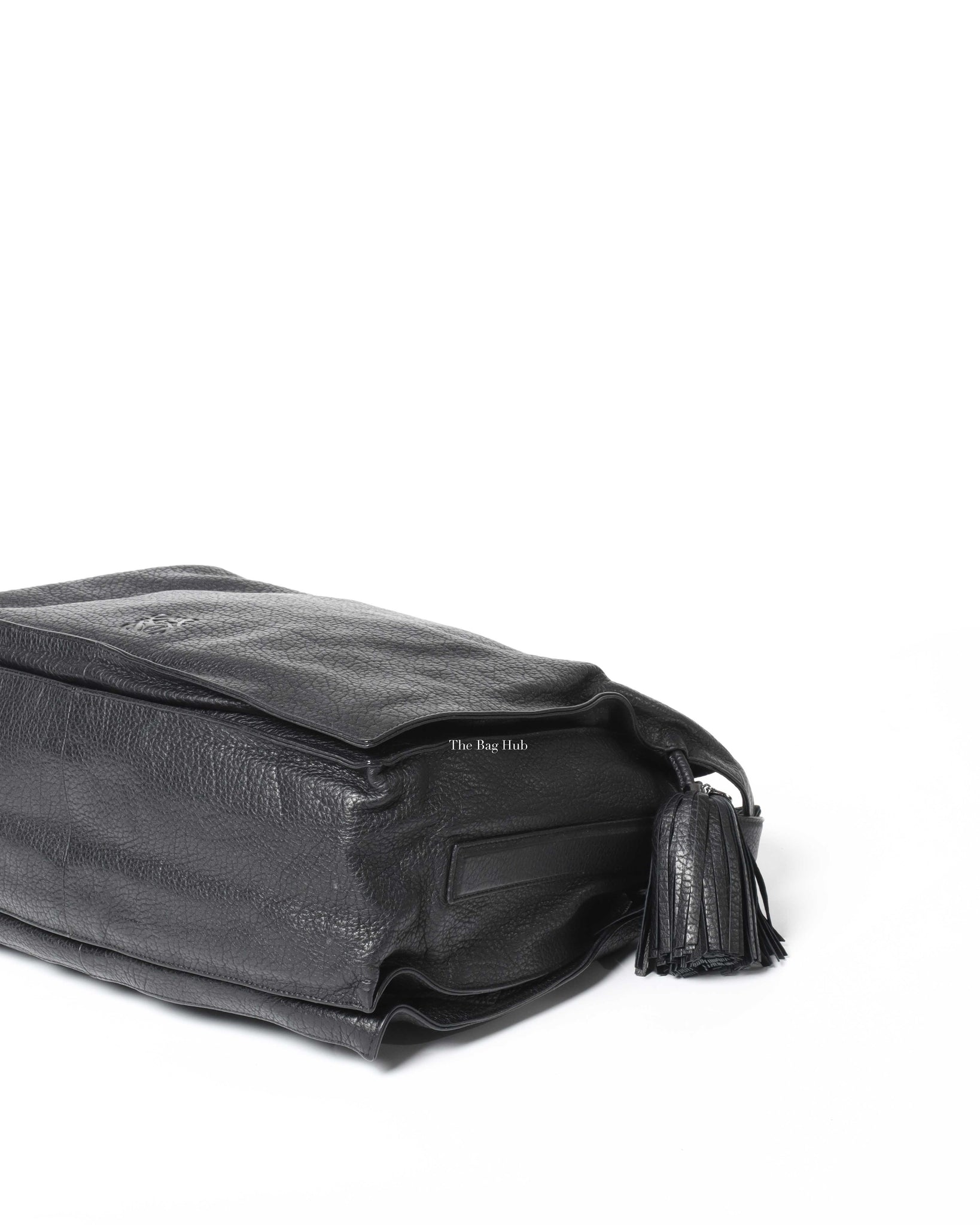 Loewe Black Grained Leather Flamenco Tassel Bag OS-10