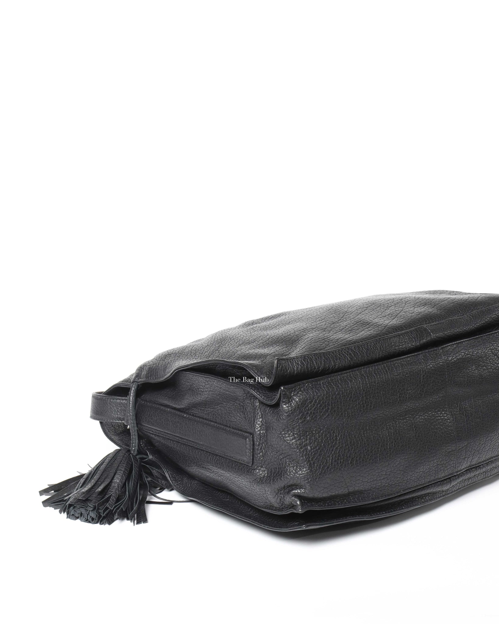 Loewe Black Grained Leather Flamenco Tassel Bag OS-9