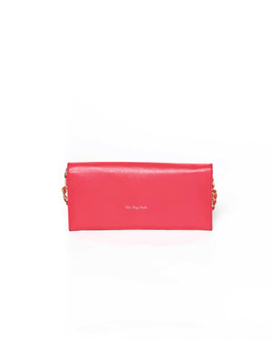 Prada Fragola Saffiano Leather Wallet On Chain 1M1290-3