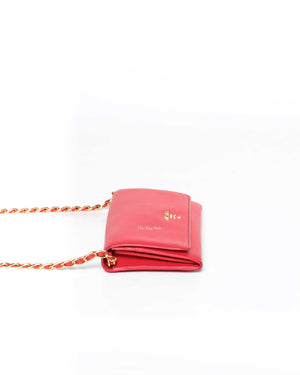 Prada Fragola Saffiano Leather Wallet On Chain 1M1290-4