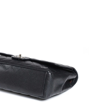 Chanel Black Caviar Maxi Double Flap Shoulder Bag-8