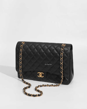 Chanel Black Caviar Classic Maxi Double Flap Bag