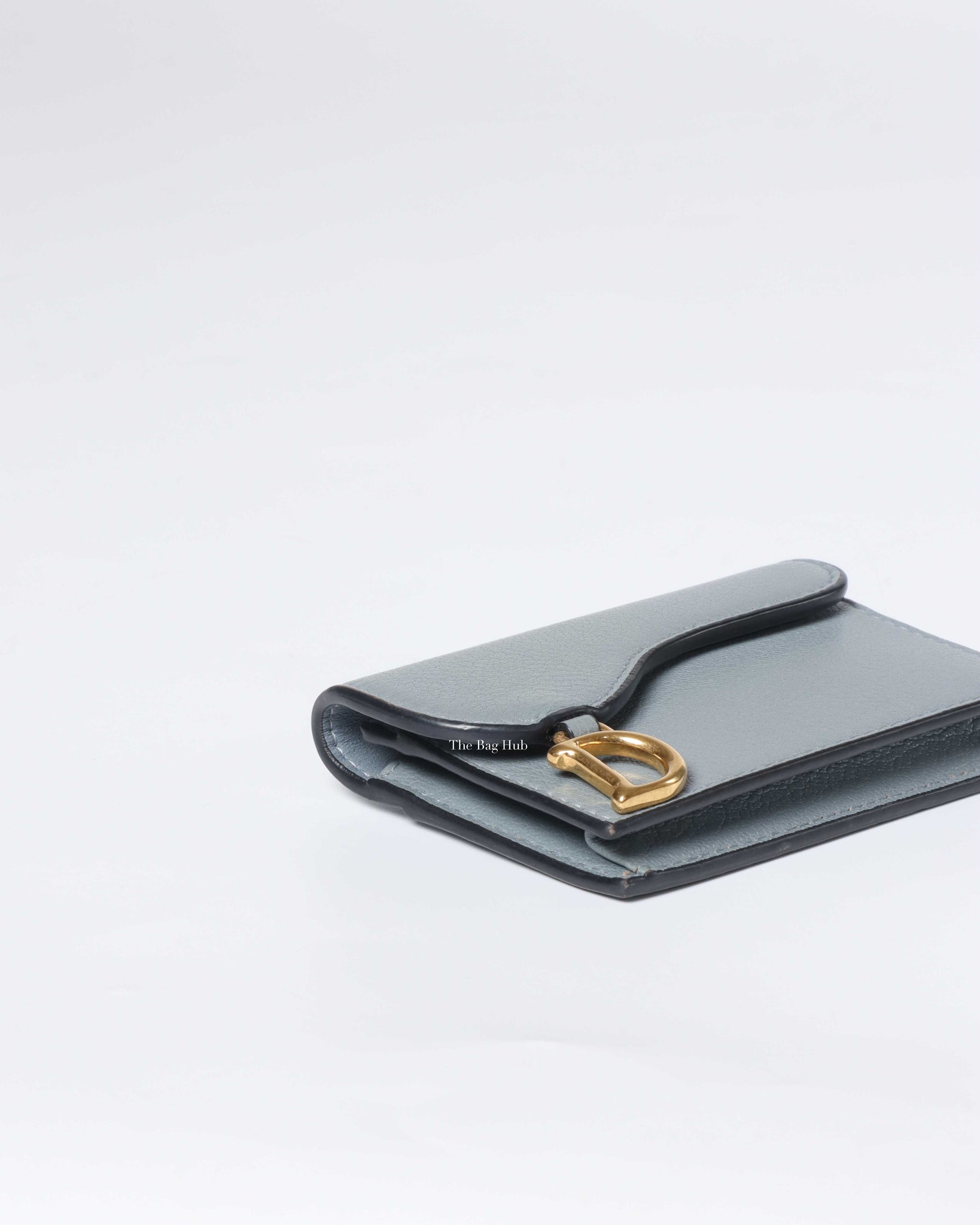 Dior Cloud Blue Saddle Flap Card Holder-7