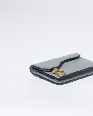Dior Cloud Blue Saddle Flap Card Holder-7