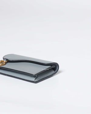 Dior Cloud Blue Saddle Flap Card Holder-8
