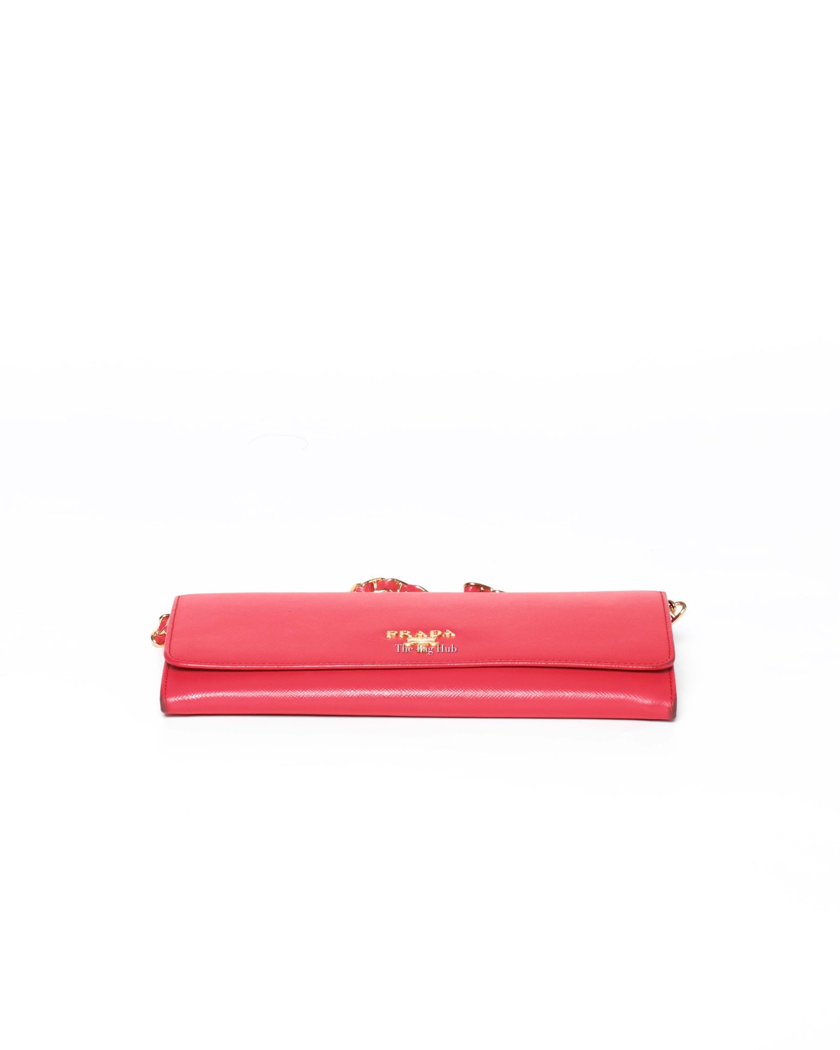 Prada Fragola Saffiano Leather Wallet On Chain 1M1290-6
