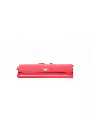 Prada Fragola Saffiano Leather Wallet On Chain 1M1290-6