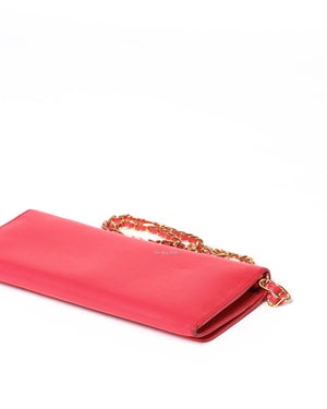 Prada Fragola Saffiano Leather Wallet On Chain 1M1290-10