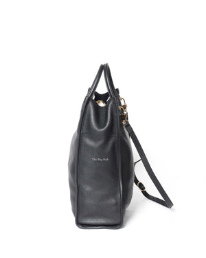 Gucci Black Embossed Logo Leather Tote Bag-4