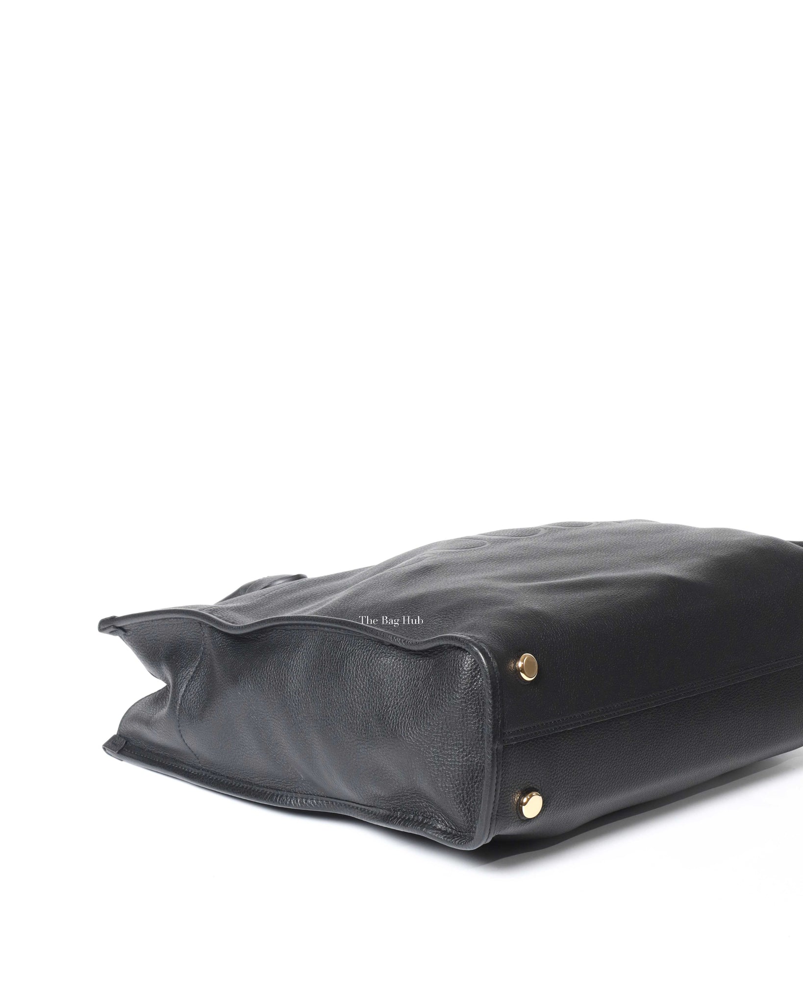 Gucci Black Embossed Logo Leather Tote Bag-7