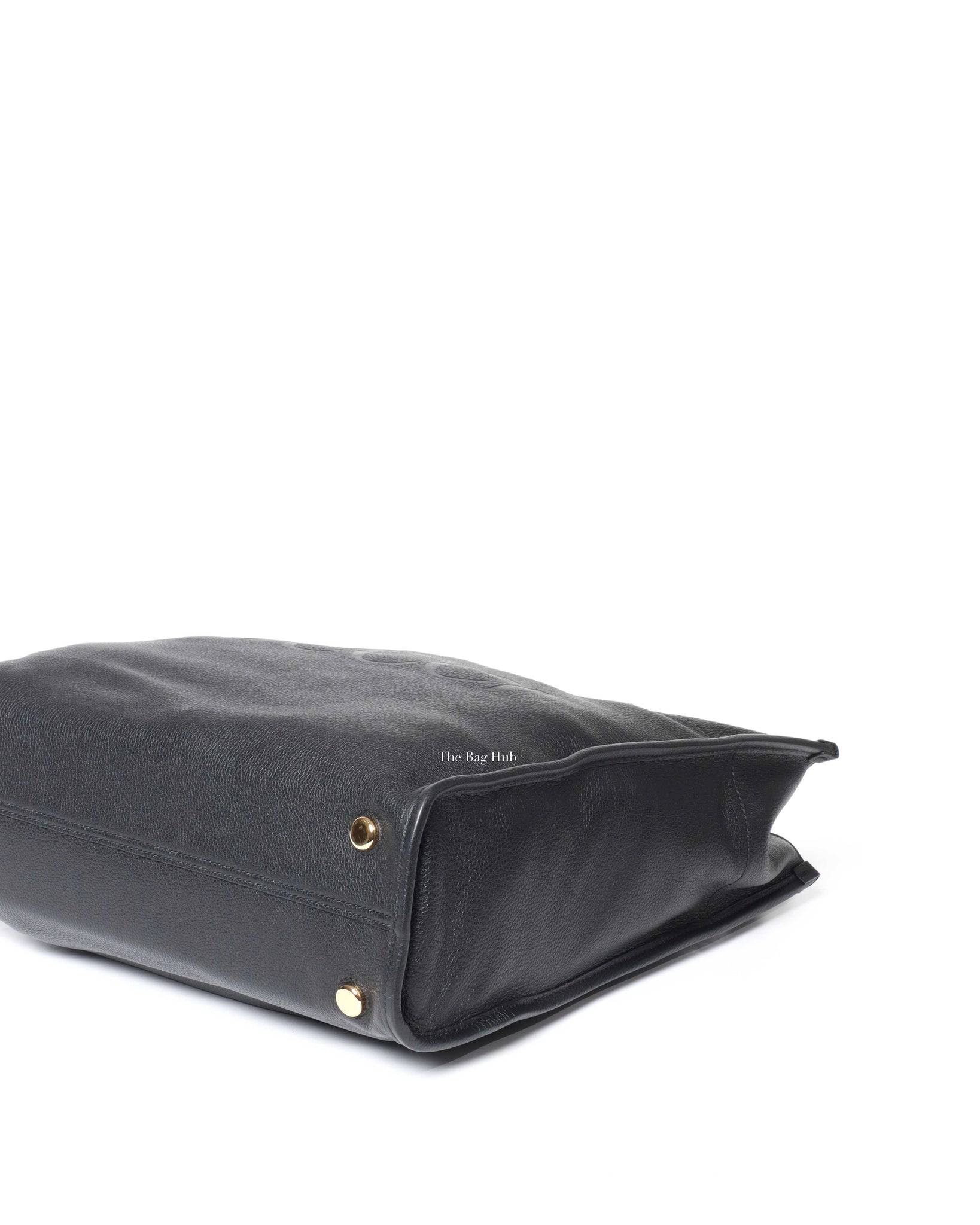 Gucci Black Embossed Logo Leather Tote Bag-10