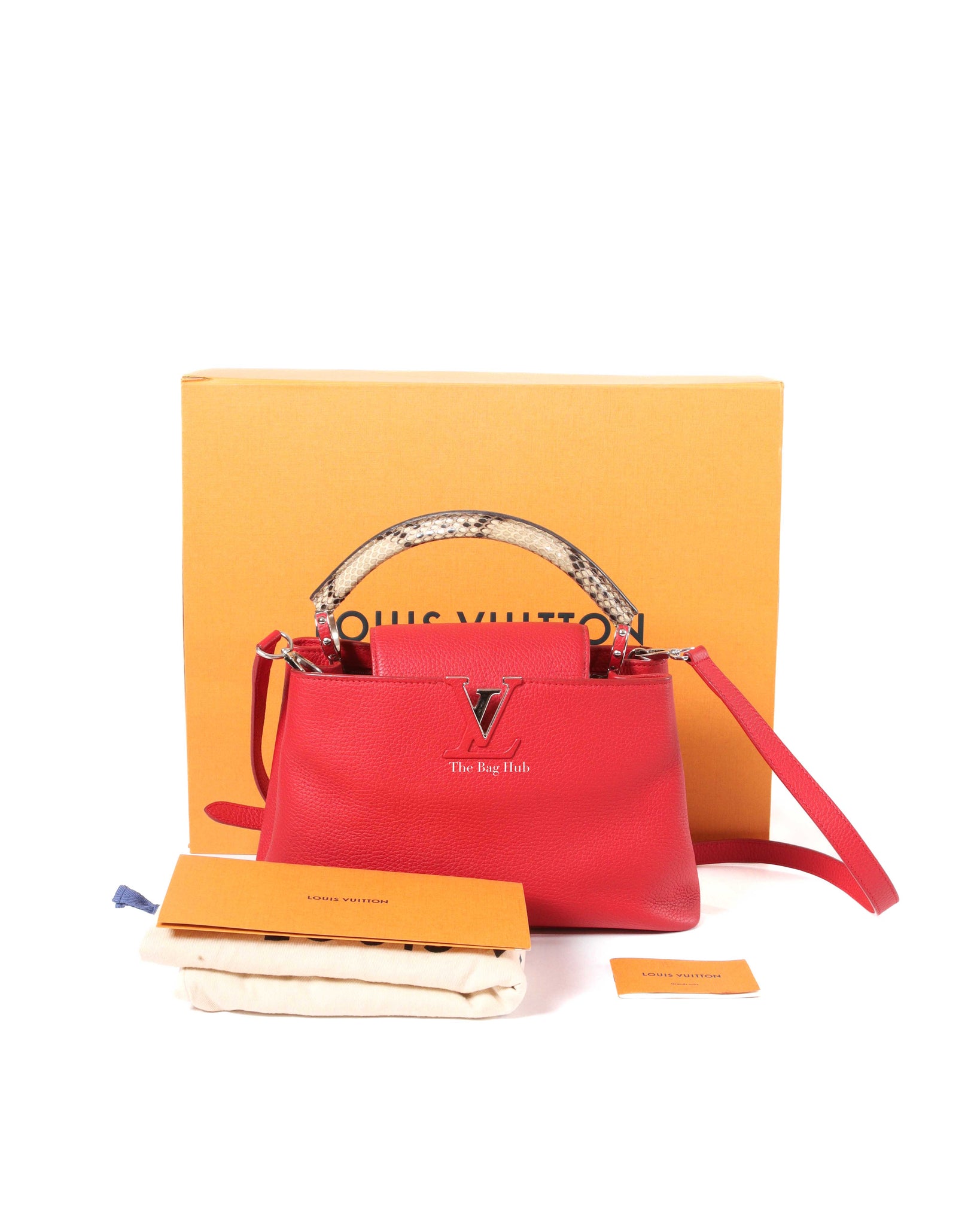 Louis Vuitton Red/Snakeskin Capucines MM Bag-13