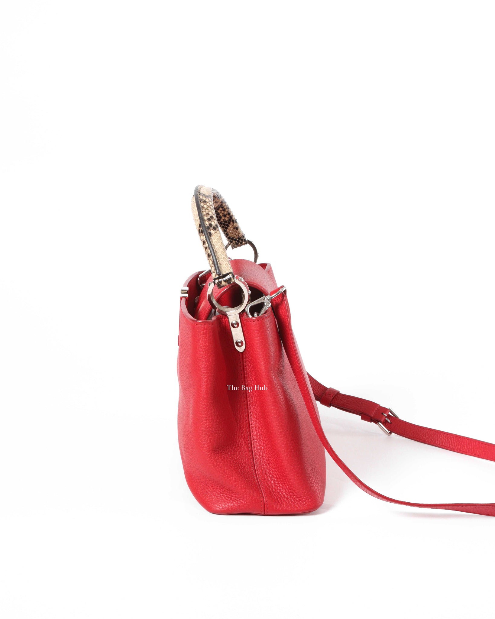 Louis Vuitton Red/Snakeskin Capucines MM Bag-5