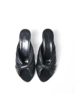 Balenciaga Black Drapy Leather Sandals 80mm Size 39-3