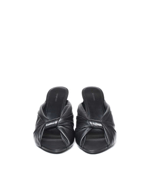 Balenciaga Black Drapy Leather Sandals 80mm Size 39-5