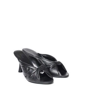Balenciaga Black Drapy Leather Sandals 80mm Size 39-2