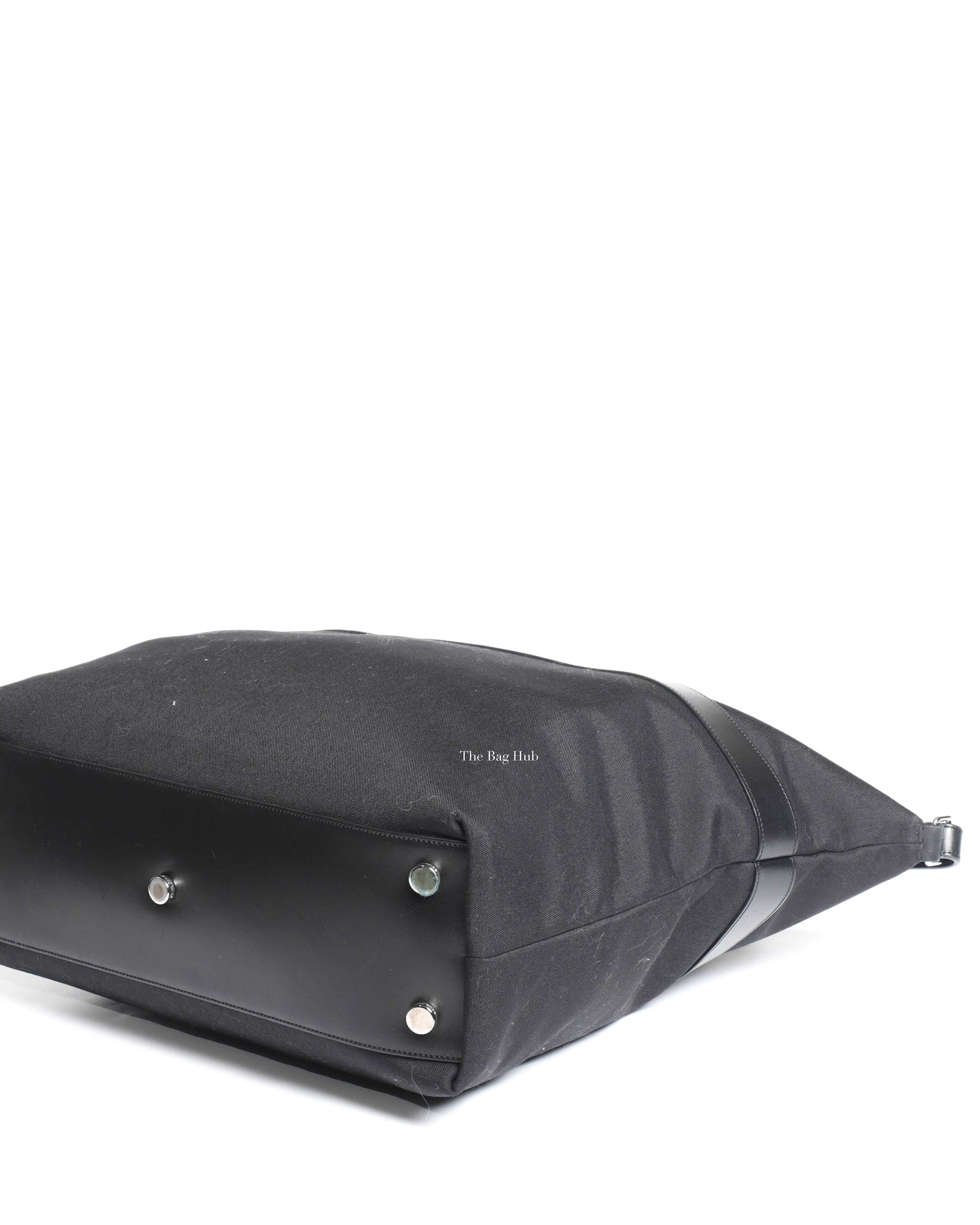 Saint Laurent Black Canvas & Leather Tote Bag-8