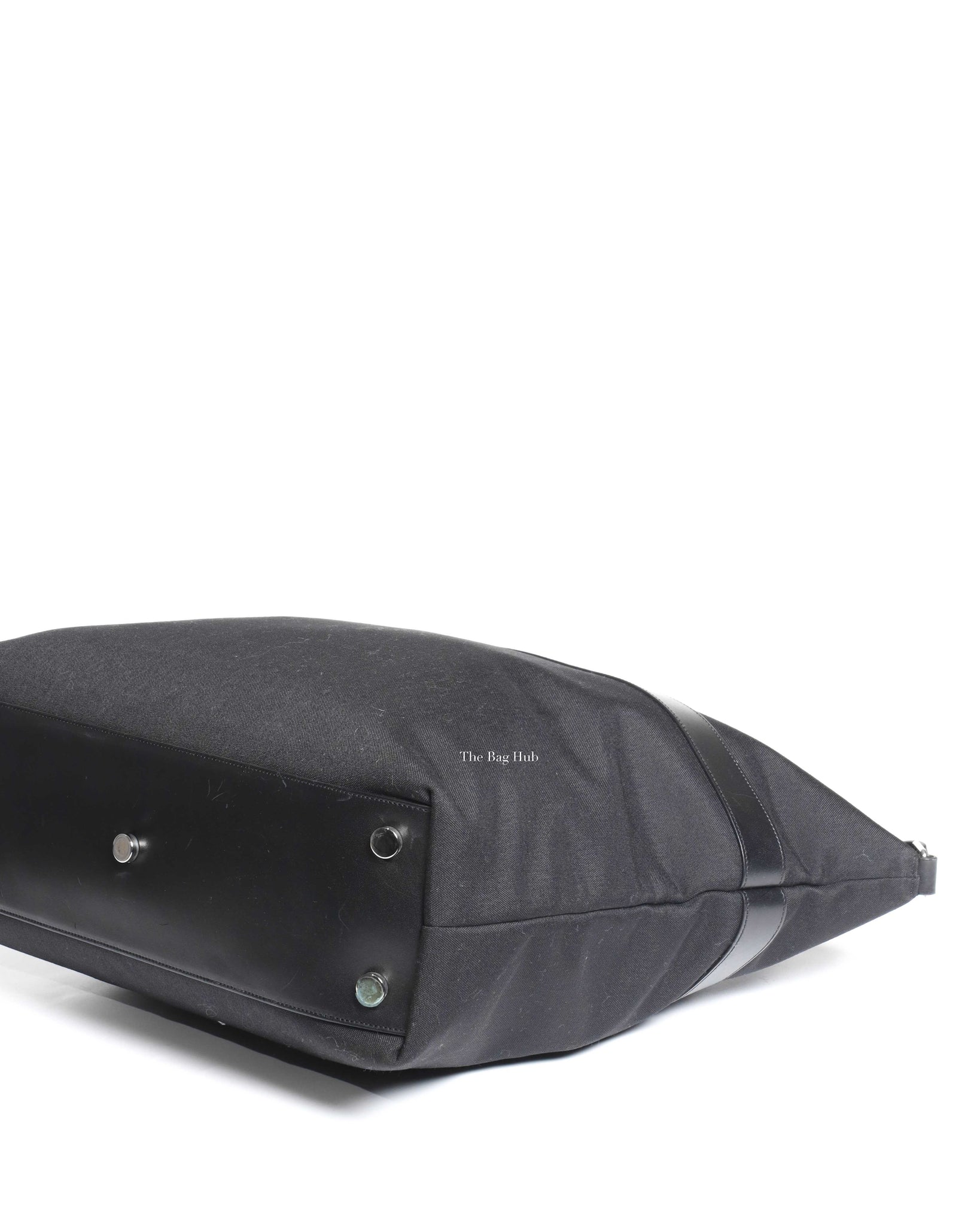 Saint Laurent Black Canvas & Leather Tote Bag-10