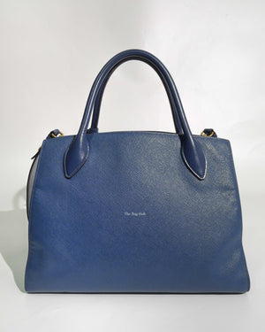 Prada Blue Saffiano Leather Monochrome Bag