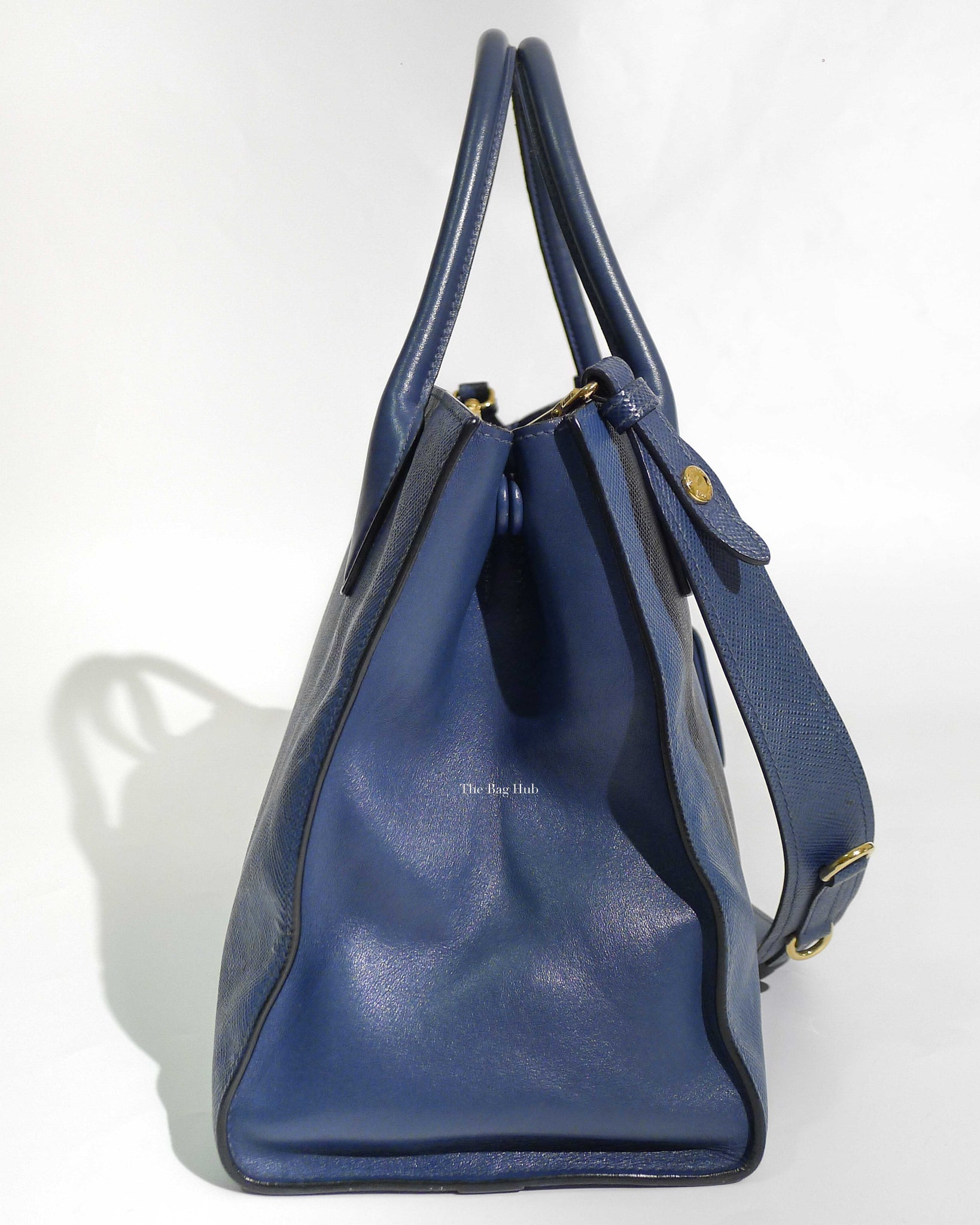 Prada Blue Saffiano Leather Monochrome Bag