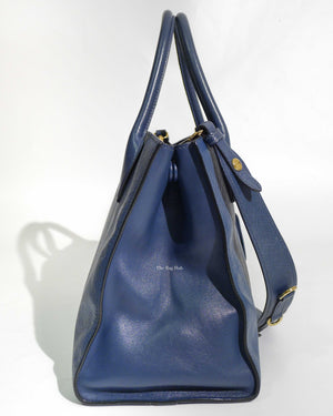 Prada Blue Saffiano Leather Monochrome Bag