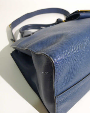 Prada Blue Saffiano Leather Monochrome Bag