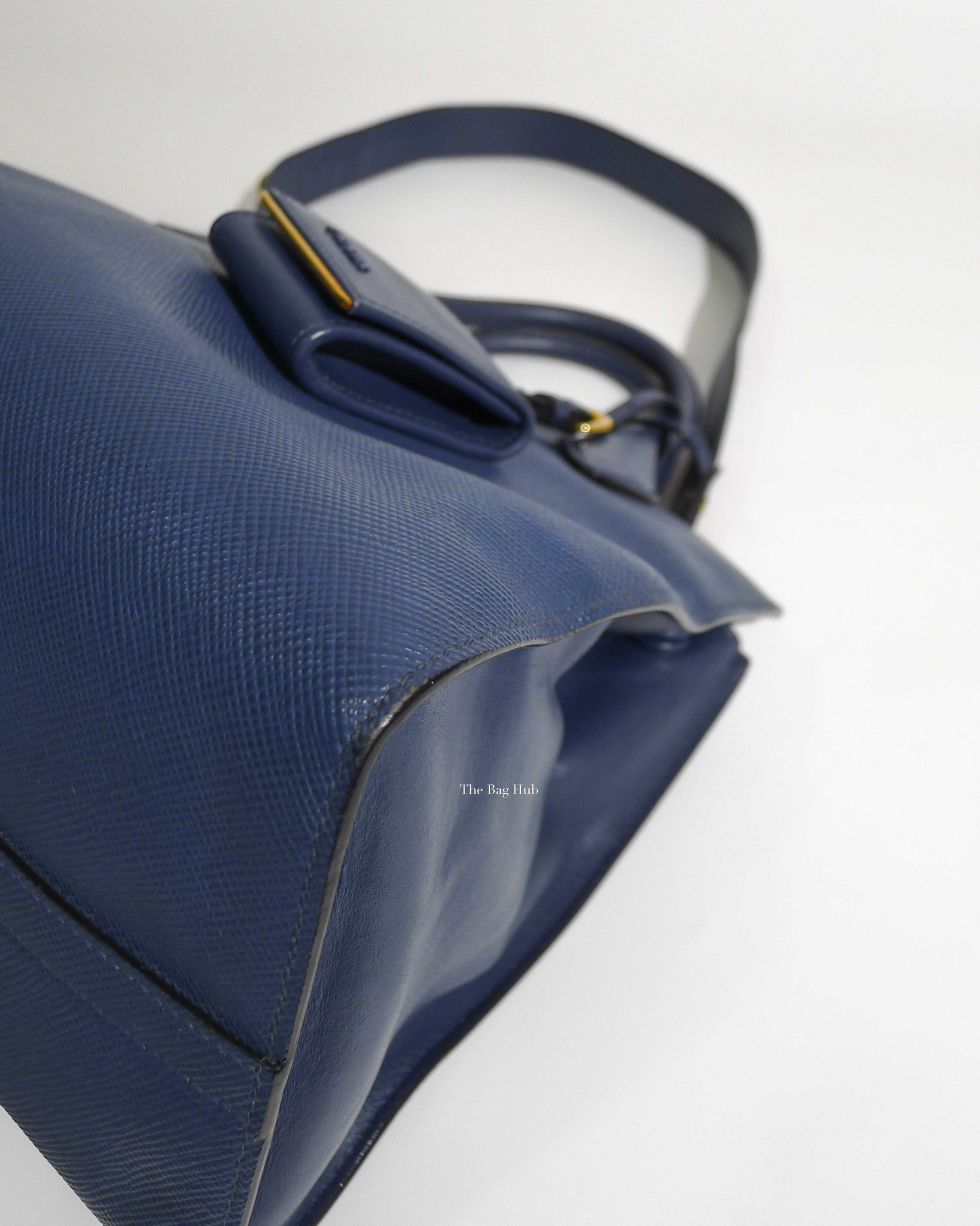 Prada Blue Saffiano Leather Monochrome Bag