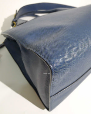 Prada Blue Saffiano Leather Monochrome Bag