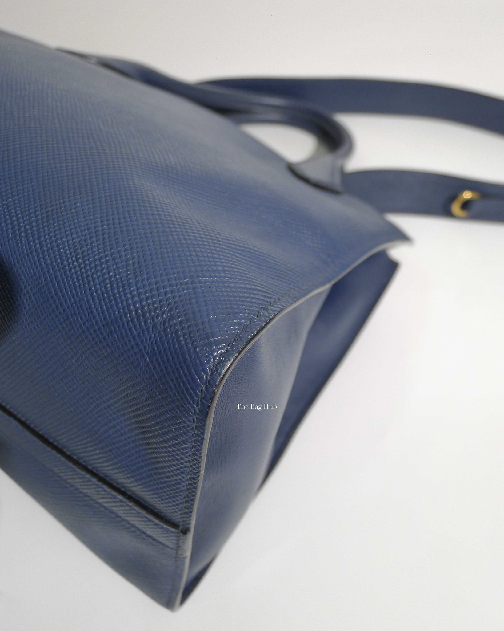 Prada Blue Saffiano Leather Monochrome Bag