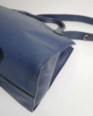 Prada Blue Saffiano Leather Monochrome Bag