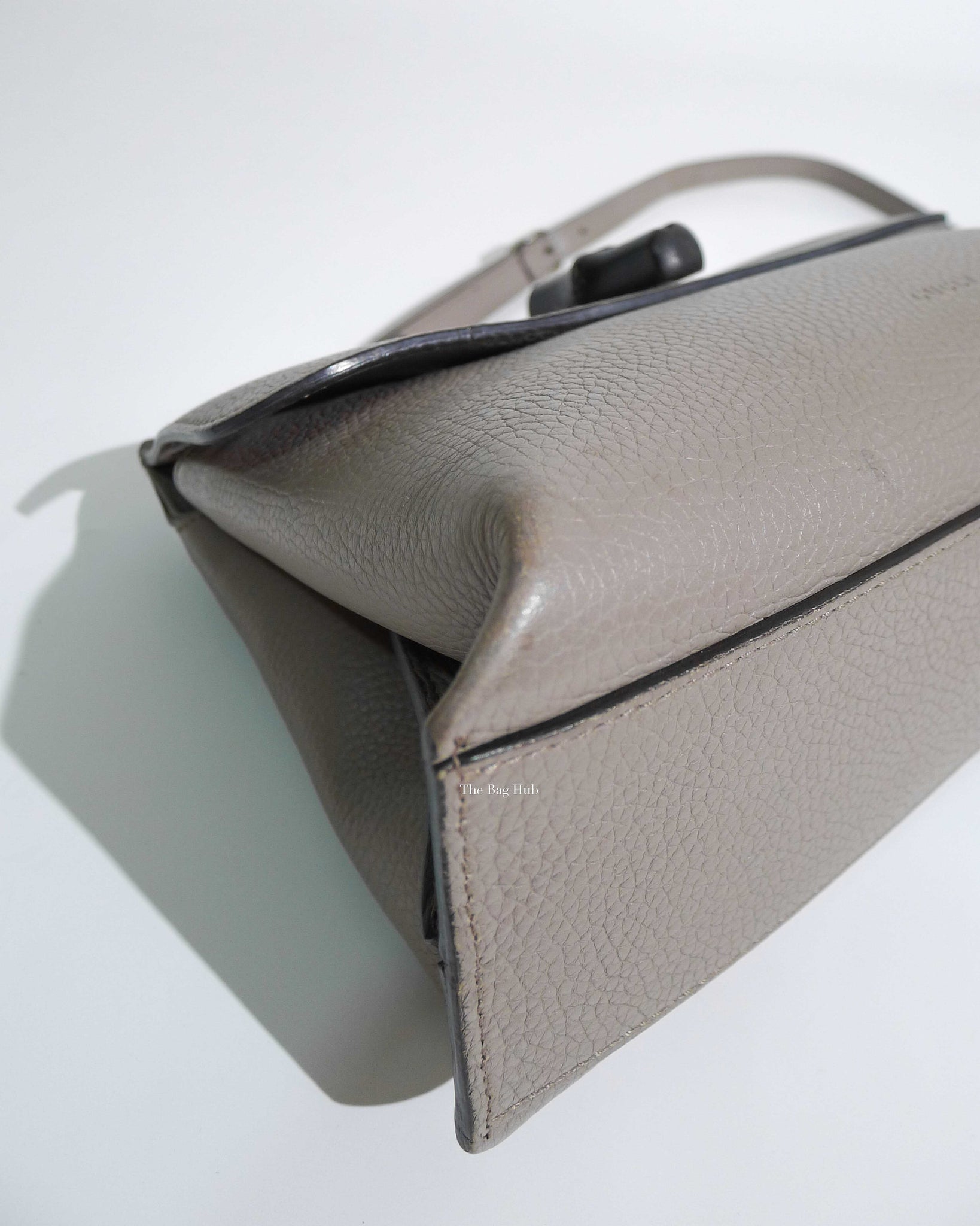 Gucci Gray Leather Bamboo Daily Top Handle Small Bag