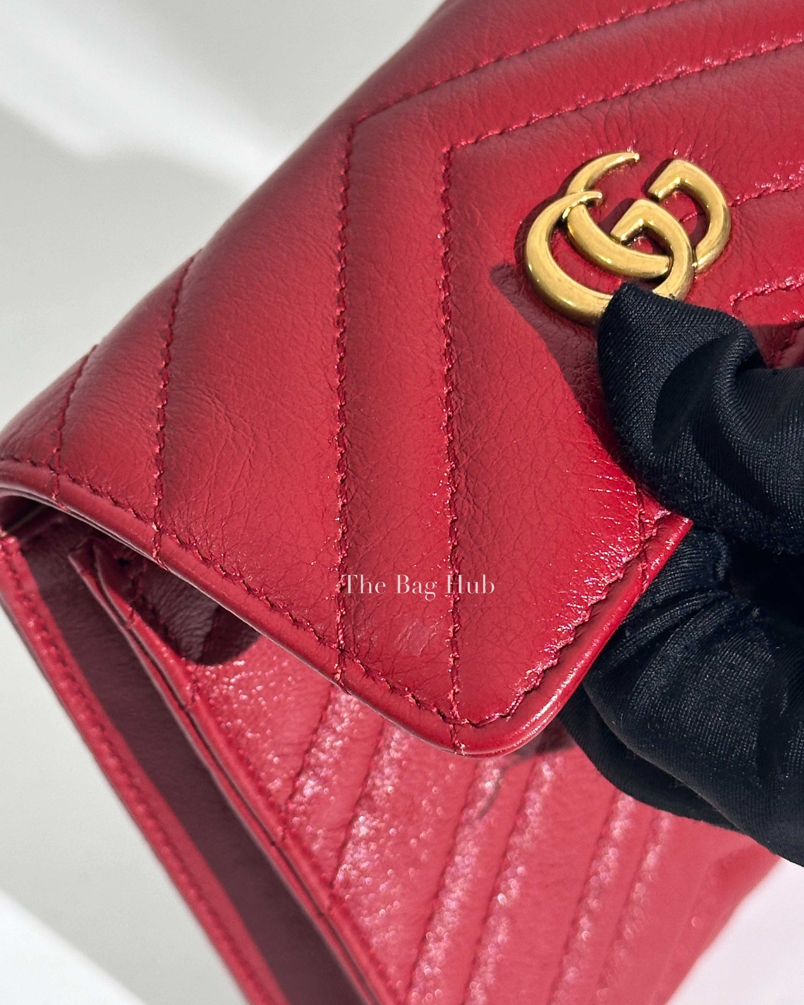 Gucci Red Matelasse Leather GG Marmont 2.0 Multi Belt Bag