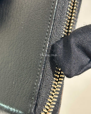 Balenciaga Black Metallic Edge Zip Around Long Wallet GHW
