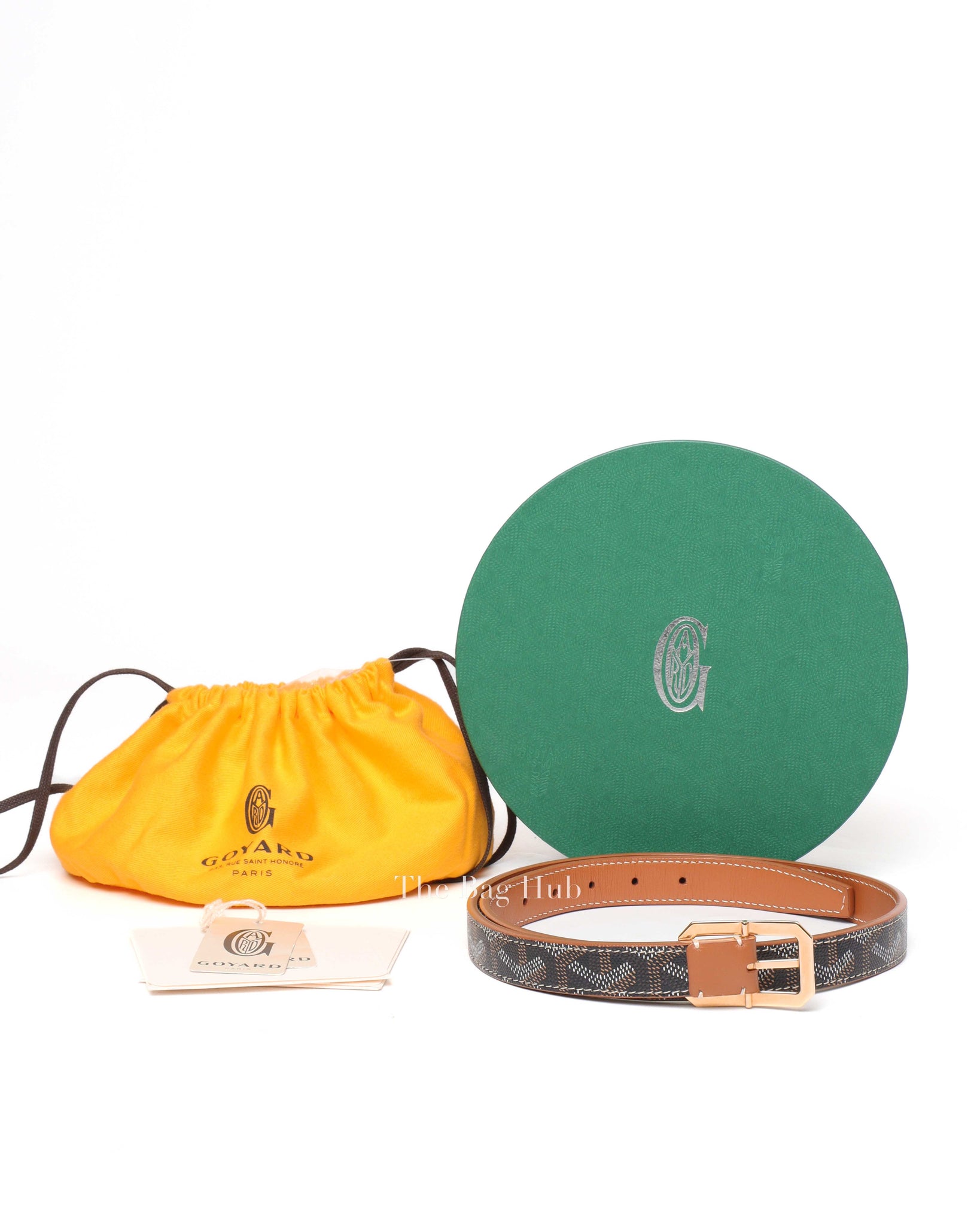 Goyard Black/Tan Rudy Skinny Belt Size 75-9