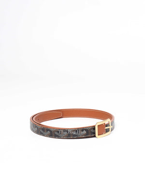 Goyard Black/Tan Rudy Skinny Belt Size 75-4