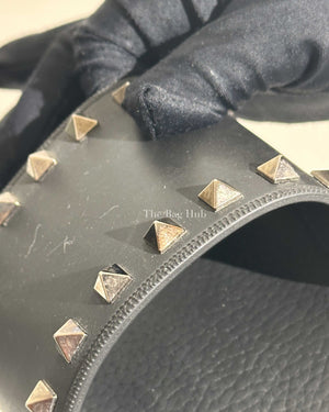 Valentino Black Rockstud Rubber Slider Sandals Size 41-9
