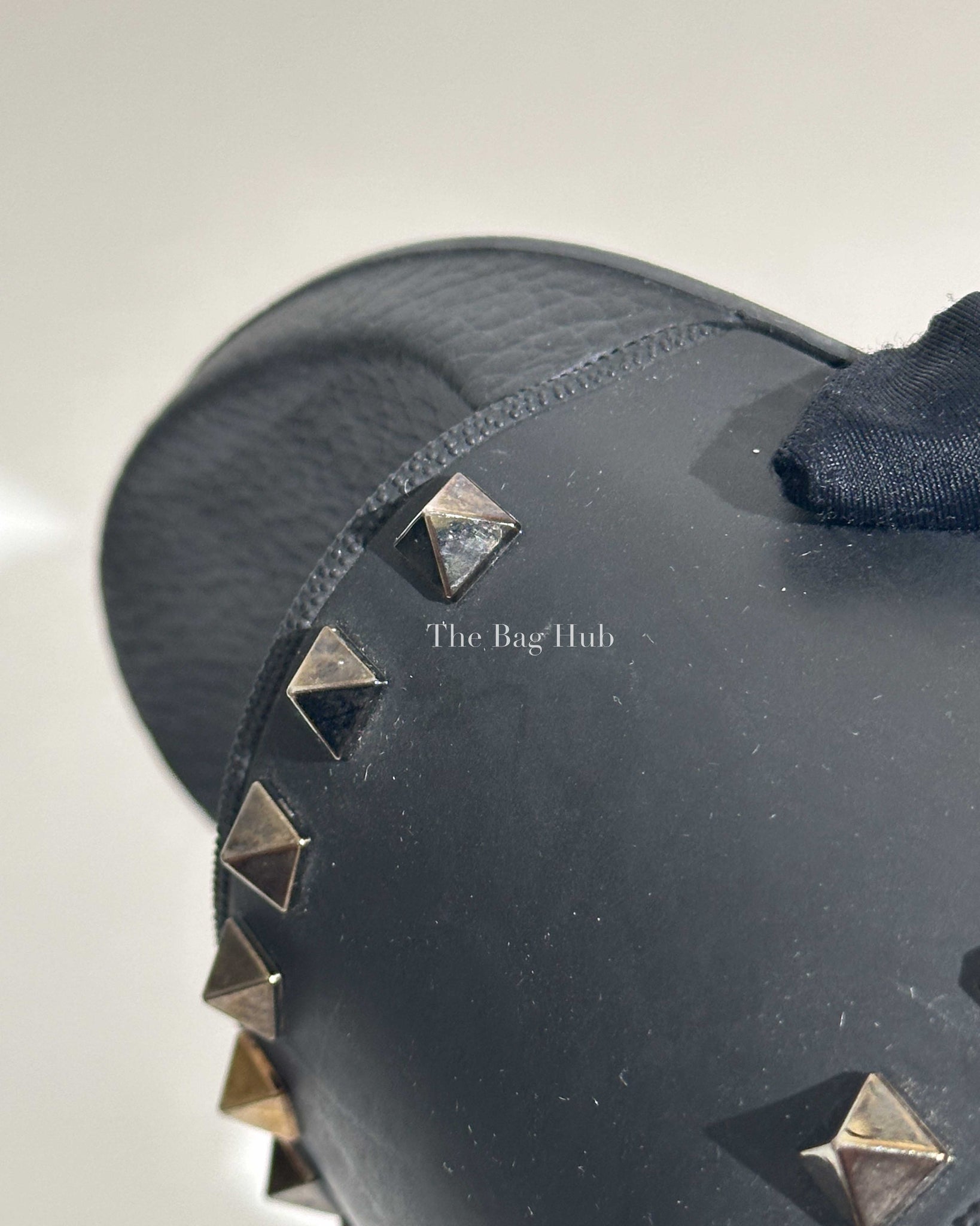 Valentino Black Rockstud Rubber Slider Sandals Size 41-12